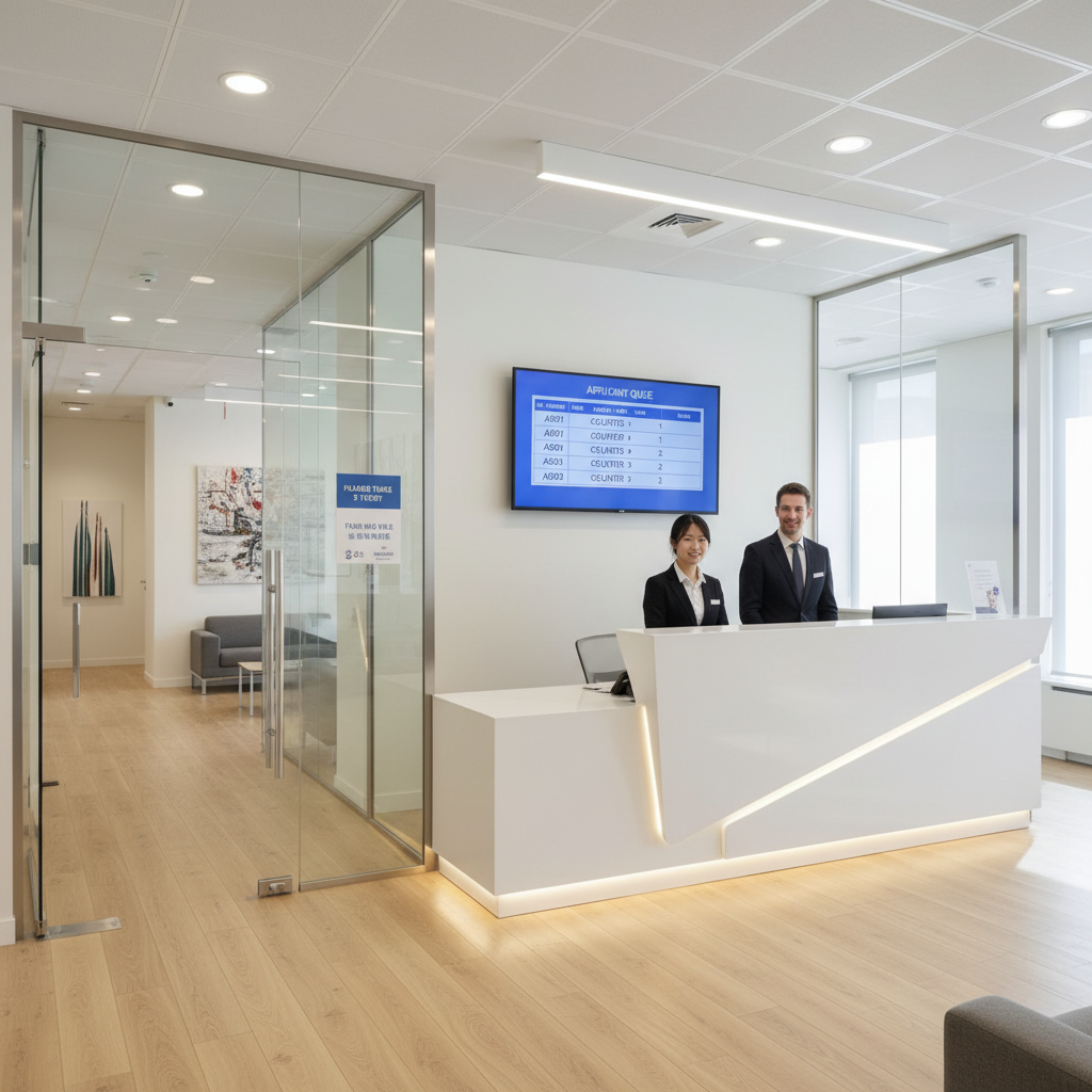 Accueil du centre de visa chinois à Paris, où les dossiers sont déposés sur rendez-vous