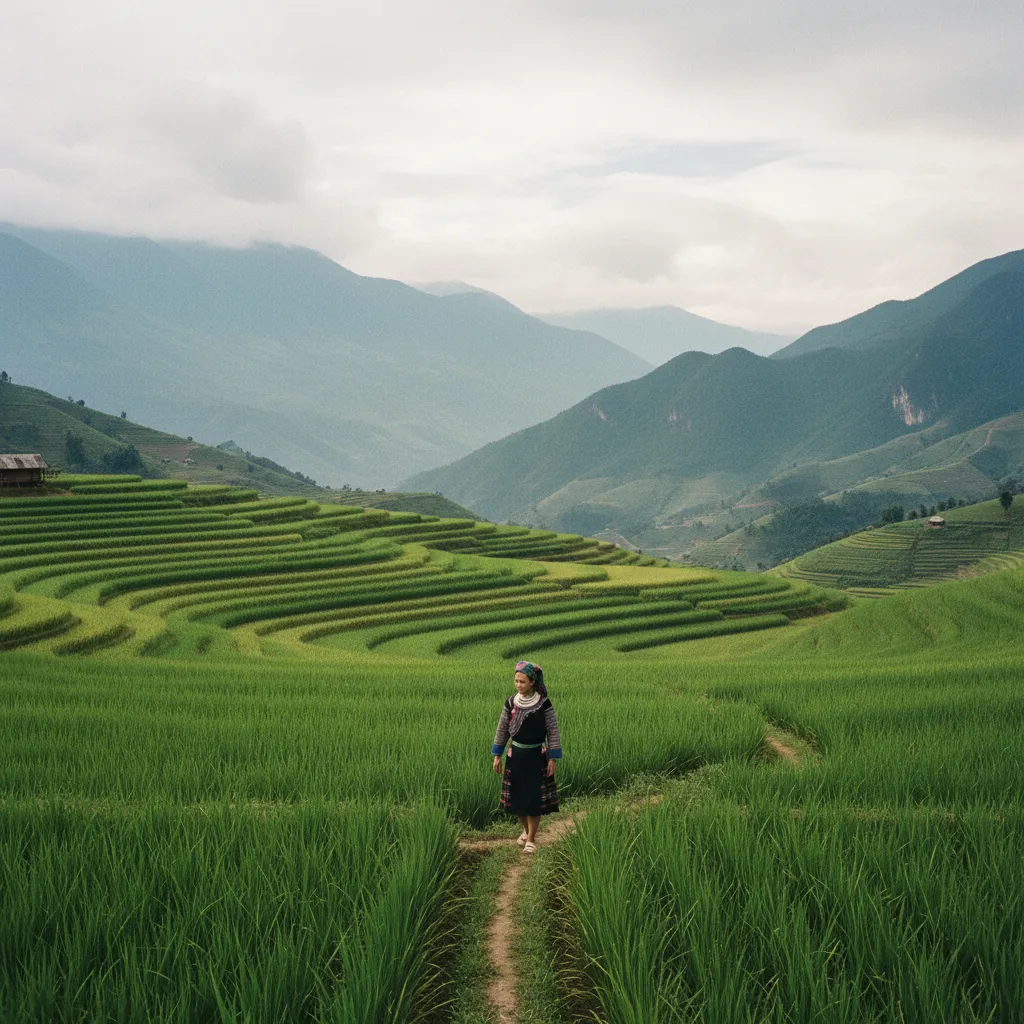 Rizières en terrasses de Sapa dans le nord du Vietnam