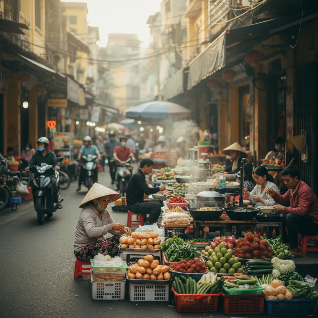 Le Vieux Quartier de Hanoï regorge de stands de street food à petits prix