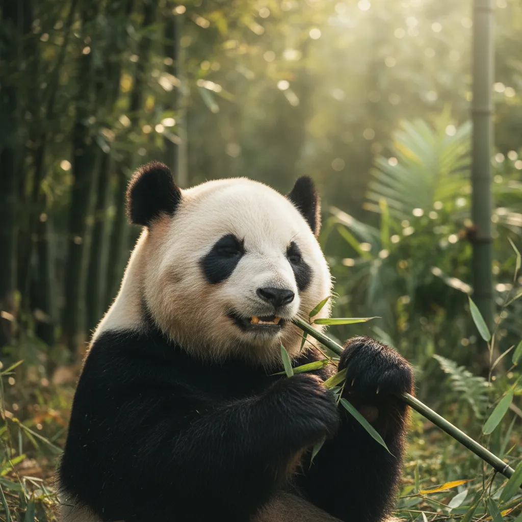 Panda géant dans son habitat naturel à la base de recherche de Chengdu