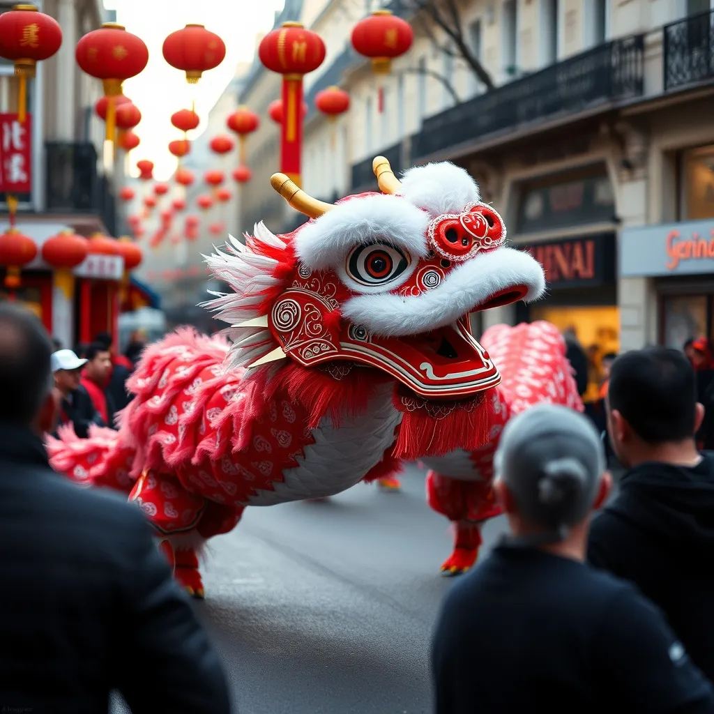 Le défilé du dragon dansant dans le 13ᵉ arrondissement de Paris attire des milliers de spectateurs