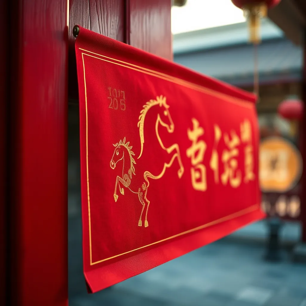 Calligraphie traditionnelle chinoise célébrant l'année du Cheval de Feu