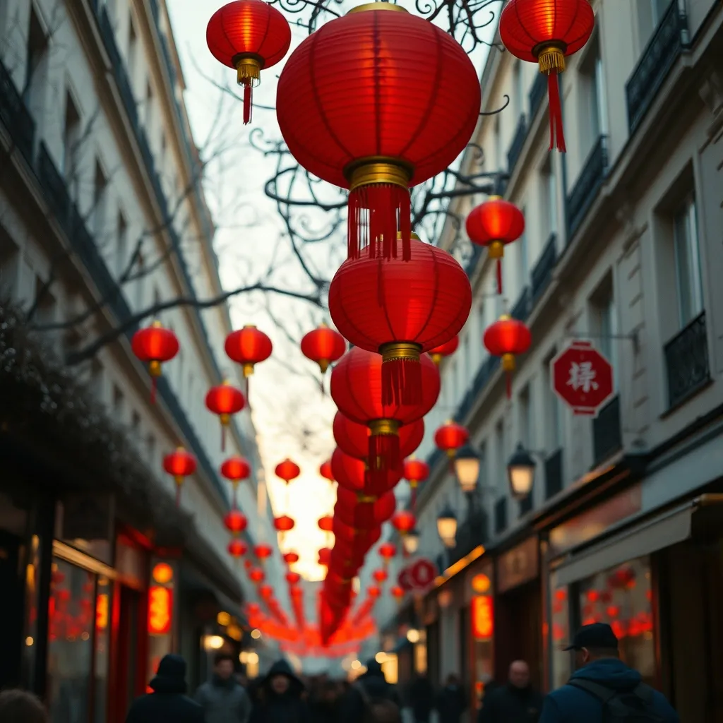Les lanternes rouges transforment les rues du 13e arrondissement pour les festivités du Nouvel An chinois