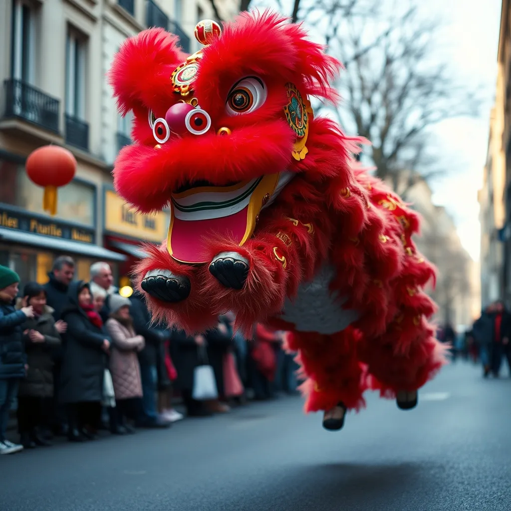 La danse du lion, moment emblématique des célébrations du Nouvel An chinois