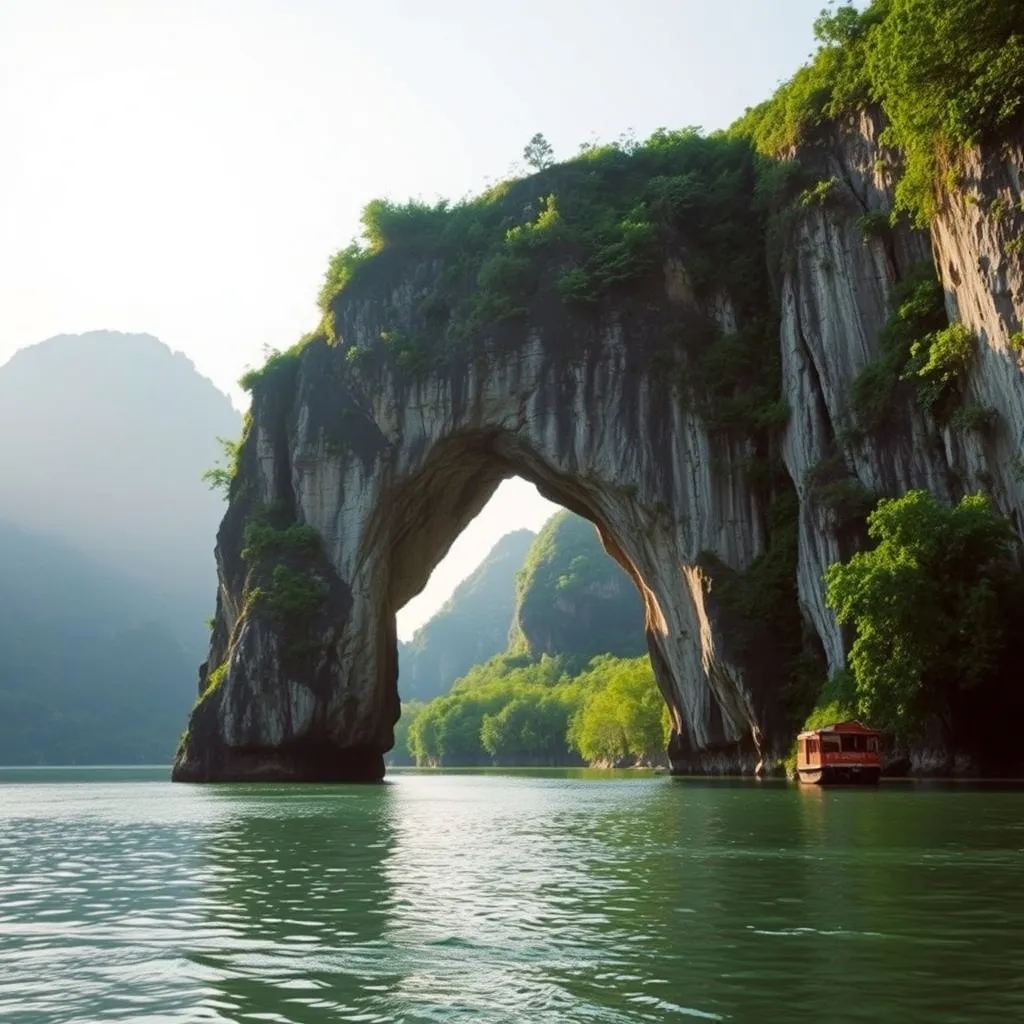 La Colline de la Trompe d'Éléphant, symbole emblématique de Guilin, plonge dans la rivière Li