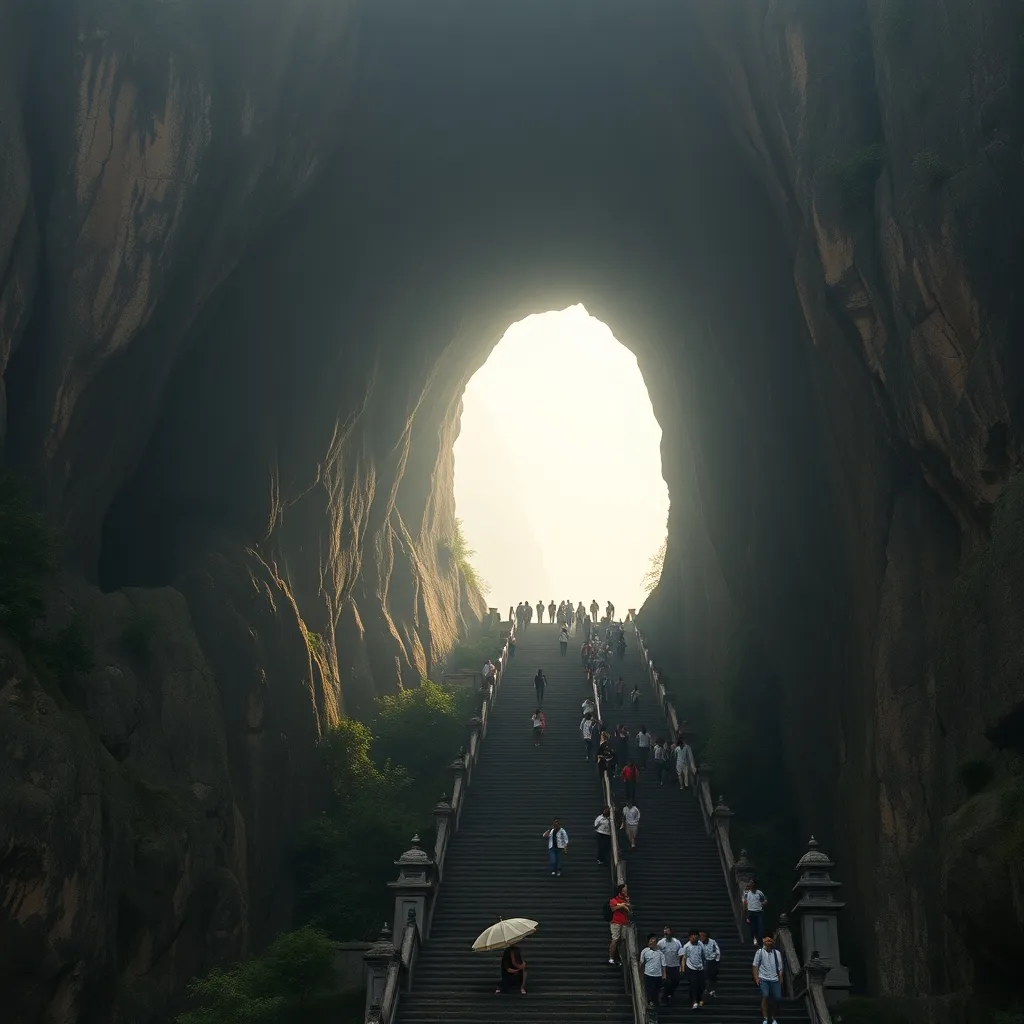 La Porte du Ciel de Tianmen et ses 999 marches menant à l'arche naturelle monumentale