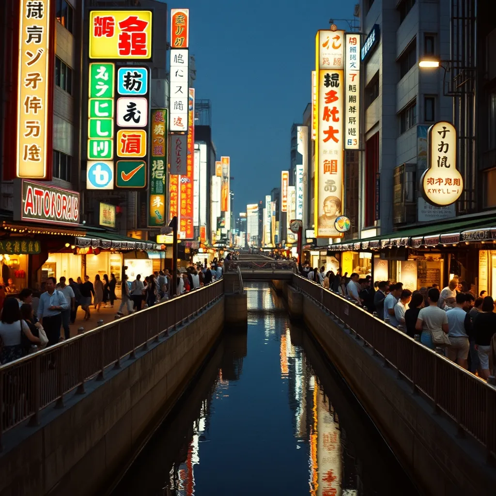 Le quartier animé de Dōtonbori à Osaka, paradis de la gastronomie japonaise