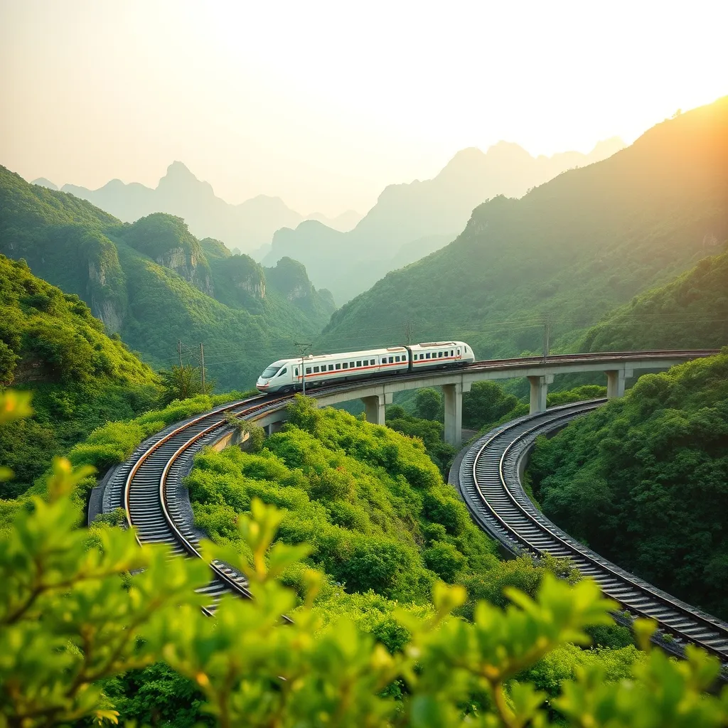 Le réseau à grande vitesse traverse des paysages spectaculaires dans le sud de la Chine