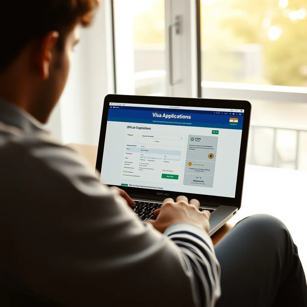 Remplissage du formulaire de demande d'e-visa Inde sur le portail officiel