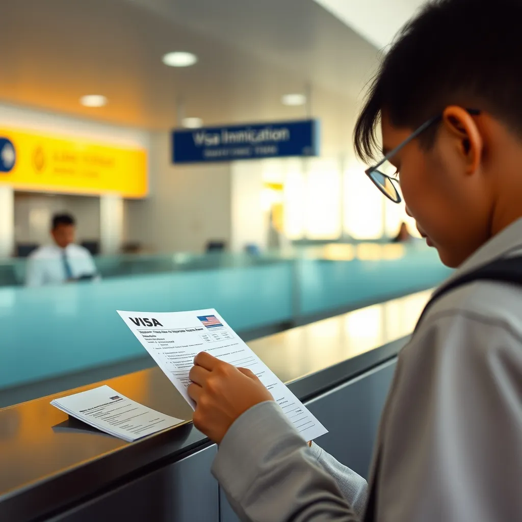 Voyageur remplissant un formulaire de visa à l'arrivée au Cambodge