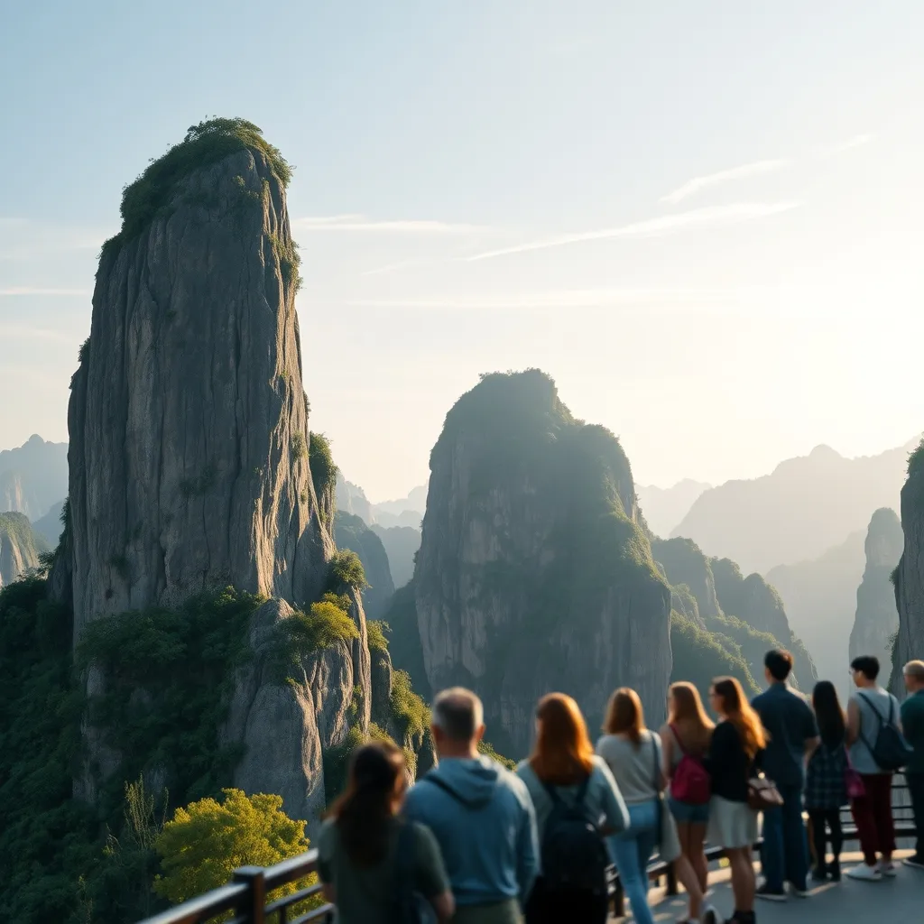 Le célèbre pilier Hallelujah d'Avatar, point fort de la zone scenique de Yuanjiajie