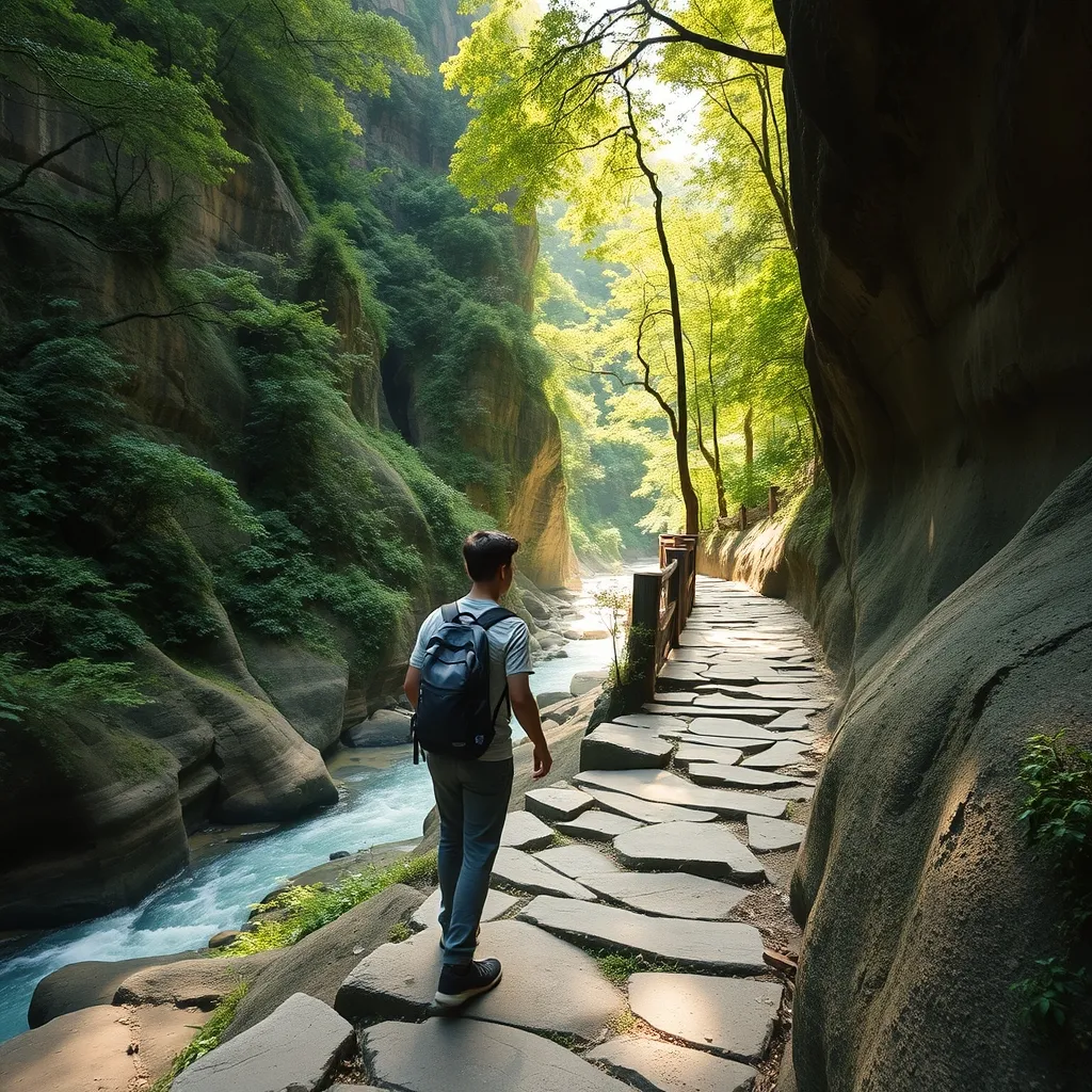 Randonnée le long du ruisseau du Fouet d'Or au cœur du parc national de Zhangjiajie