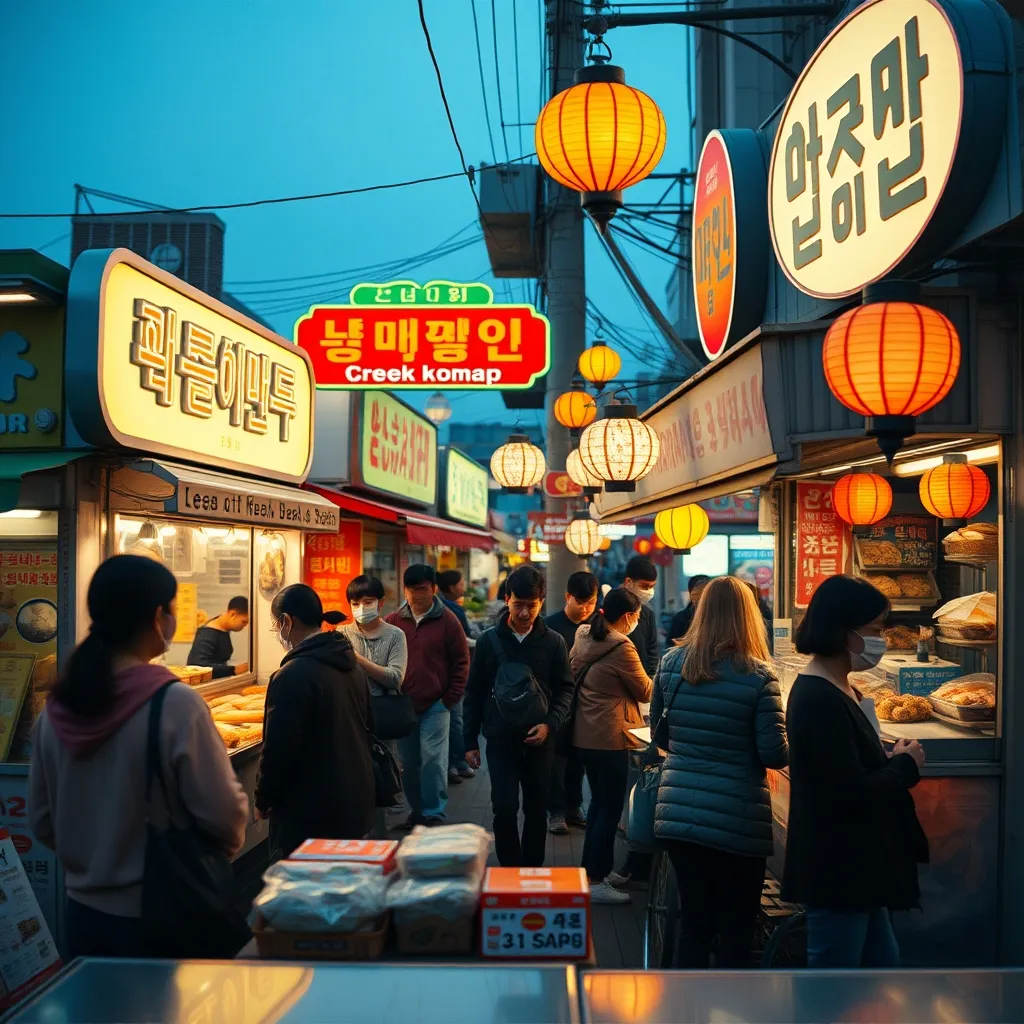Un marché de street food à Séoul où déguster des spécialités coréennes à petit prix