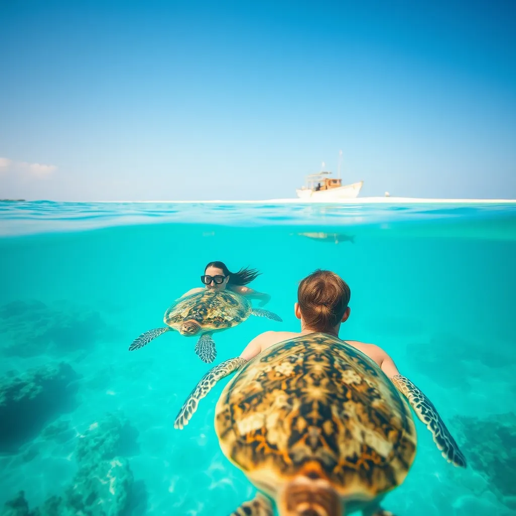 Snorkeling avec les tortues marines dans les eaux cristallines des îles Gili