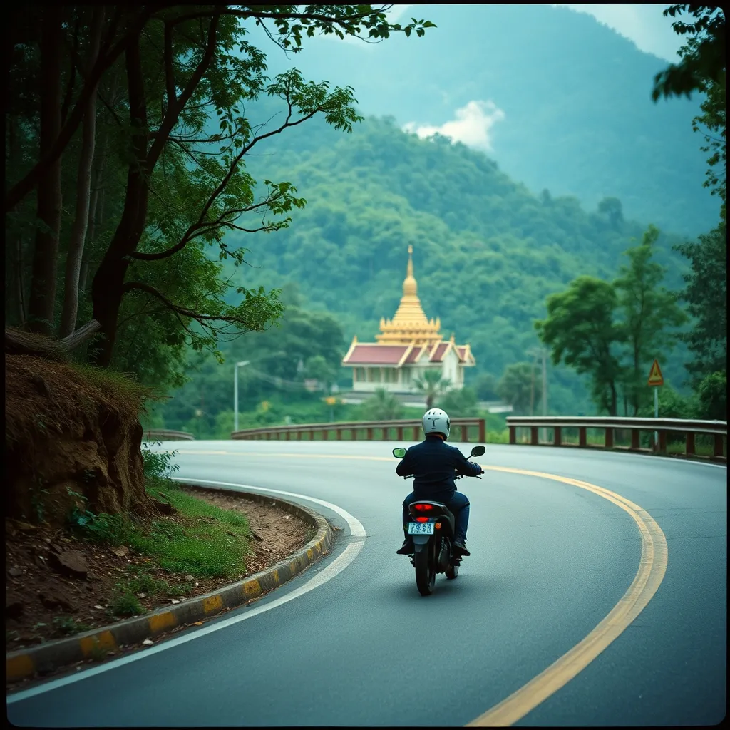 Les routes en lacets du nord de la Thaïlande offrent un terrain de jeu idéal pour les motards