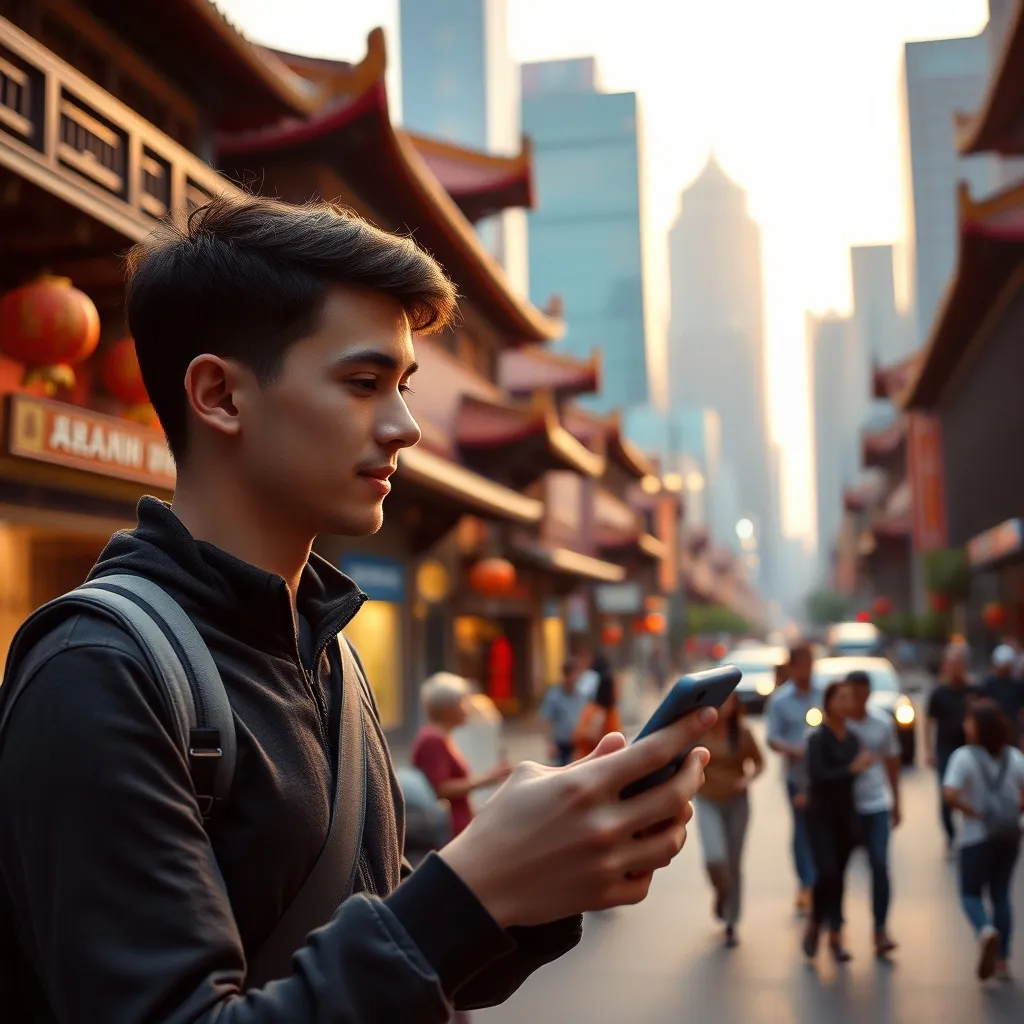Utilisation quotidienne du VPN dans les rues de Shanghai pour rester connecté