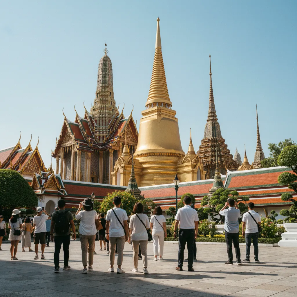 Un temple thaïlandais doré à Bangkok, destination phare des touristes français