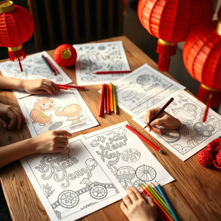 Coloriages du Nouvel An chinois : modèles à imprimer