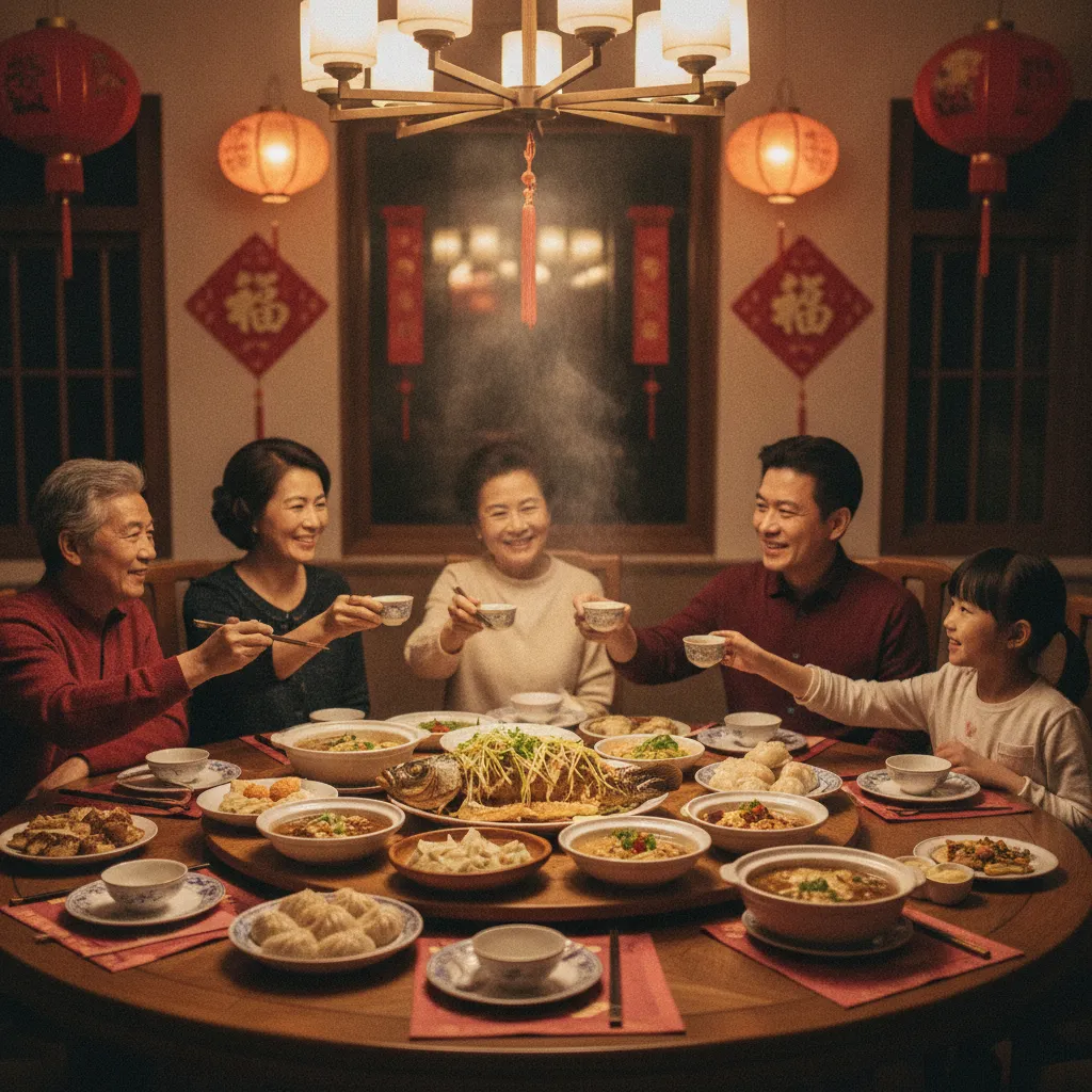 Le dîner de retrouvailles du réveillon, moment central des festivités du Nouvel An chinois