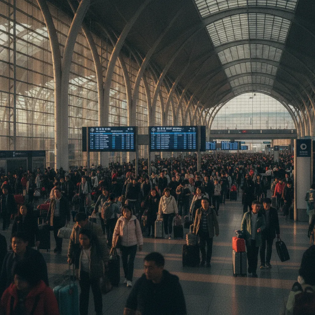 Le Chunyun, plus grande migration humaine annuelle, dans une gare chinoise à grande vitesse