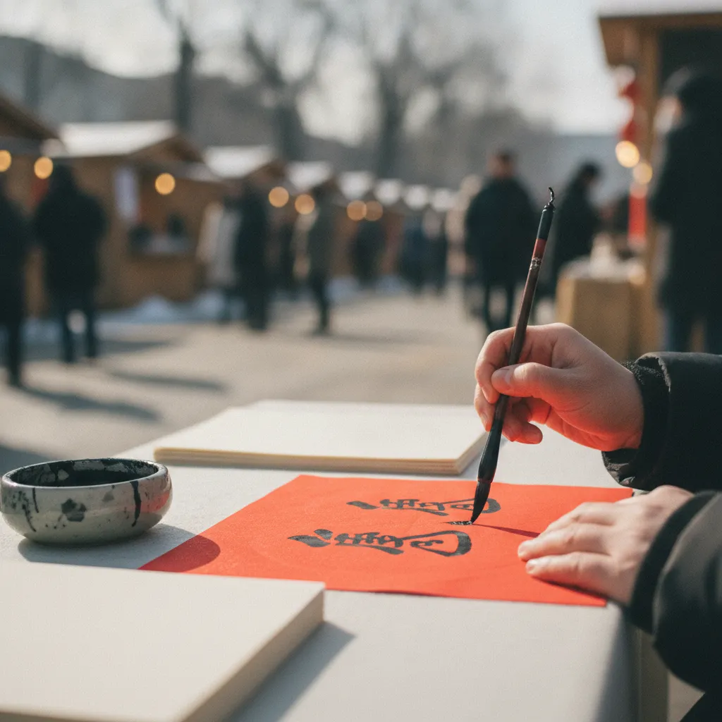 Atelier de calligraphie chinoise lors du festival Miao Hui