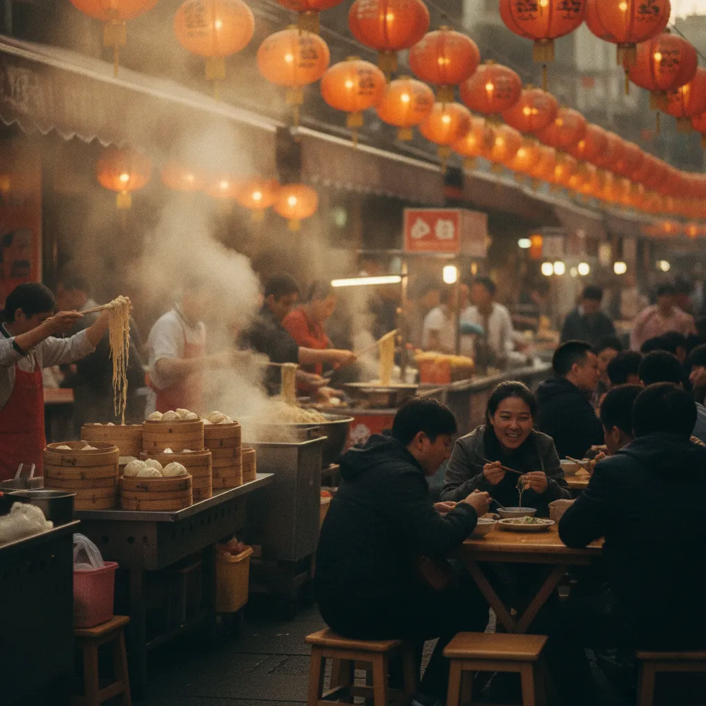 La street food chinoise permet de manger copieusement pour quelques euros seulement