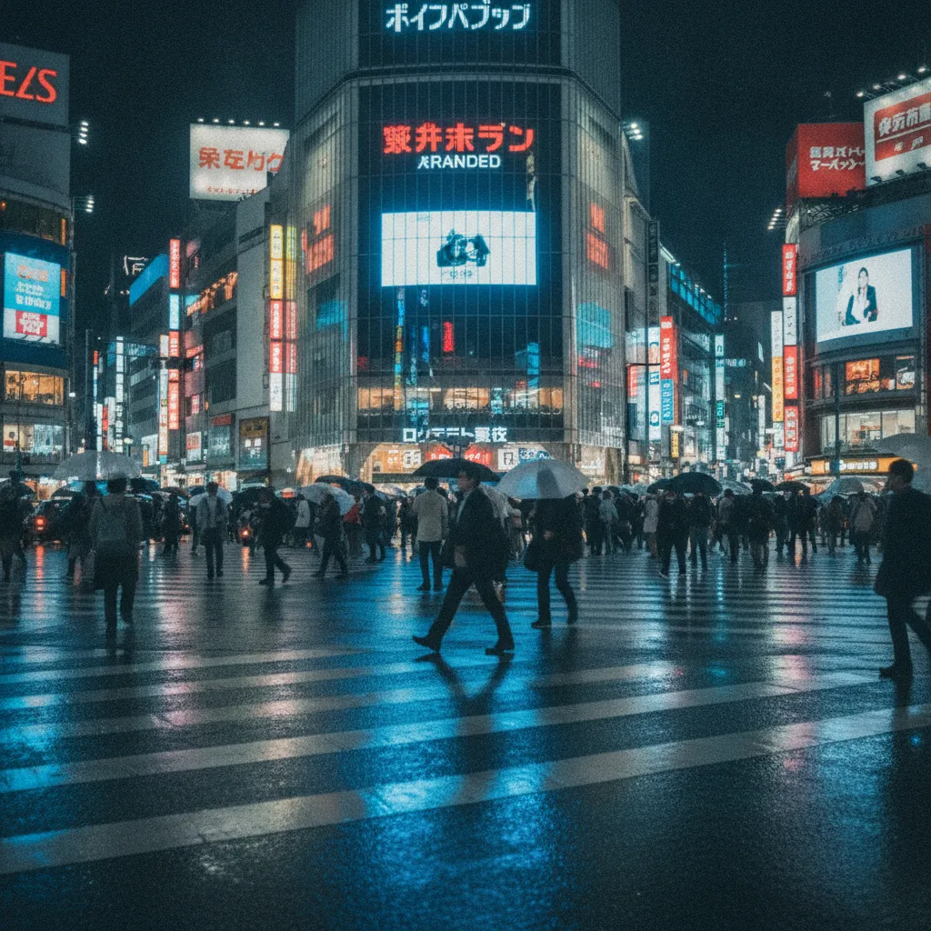 Le célèbre carrefour de Shibuya à Tokyo, l'un des croisements les plus fréquentés au monde