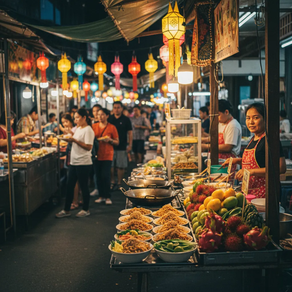 Les marchés de rue thaïlandais permettent de se restaurer pour quelques euros seulement