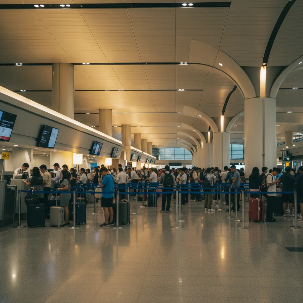 Hall d'immigration de l'aéroport de Bangkok Suvarnabhumi à l'arrivée