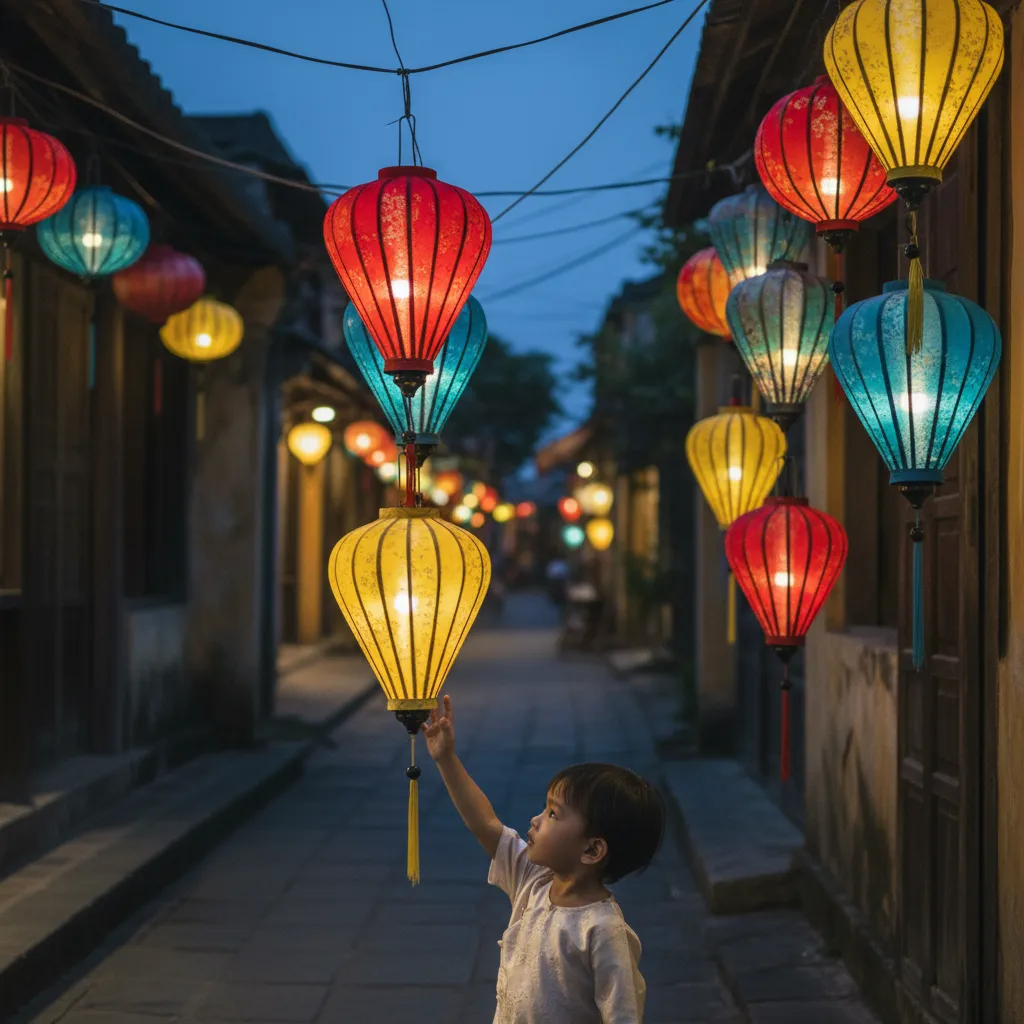 Les lanternes de Hoi An émerveillent les enfants dès la tombée de la nuit
