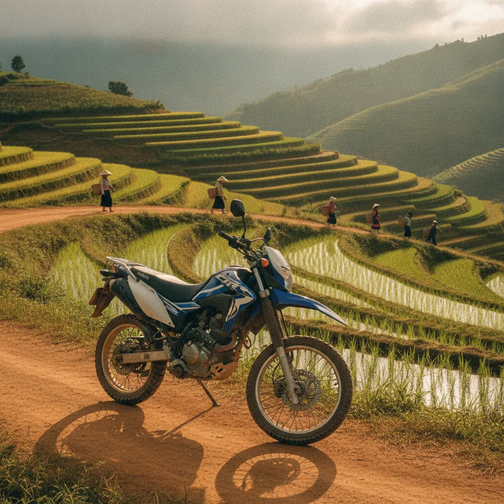 Pause contemplative devant les rizières en terrasses de Mu Cang Chai