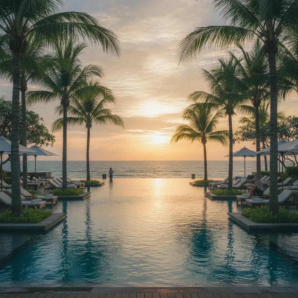 Piscine d'un resort à Nusa Dua, destination privilégiée des séjours balnéaires tout compris à Bali