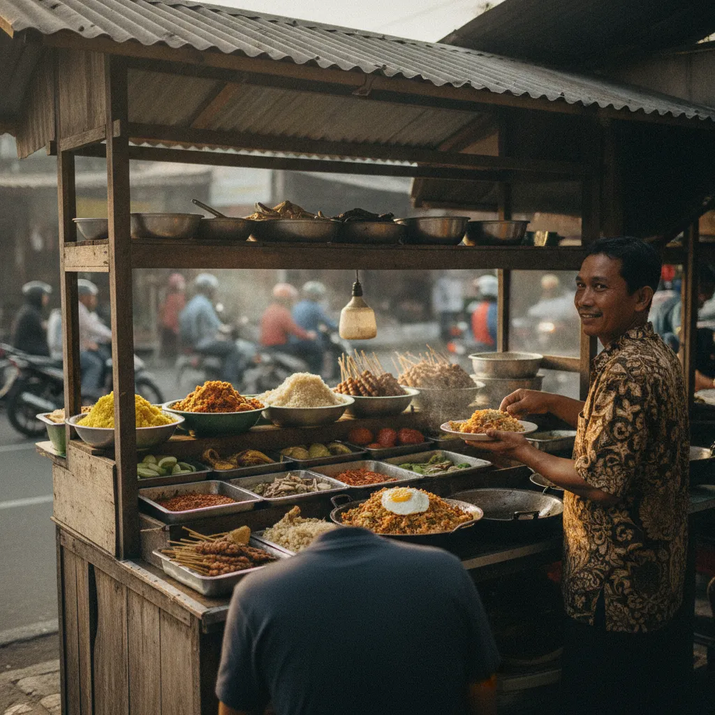 Un warung local à Bali où un repas complet coûte entre 1,50 et 3 euros
