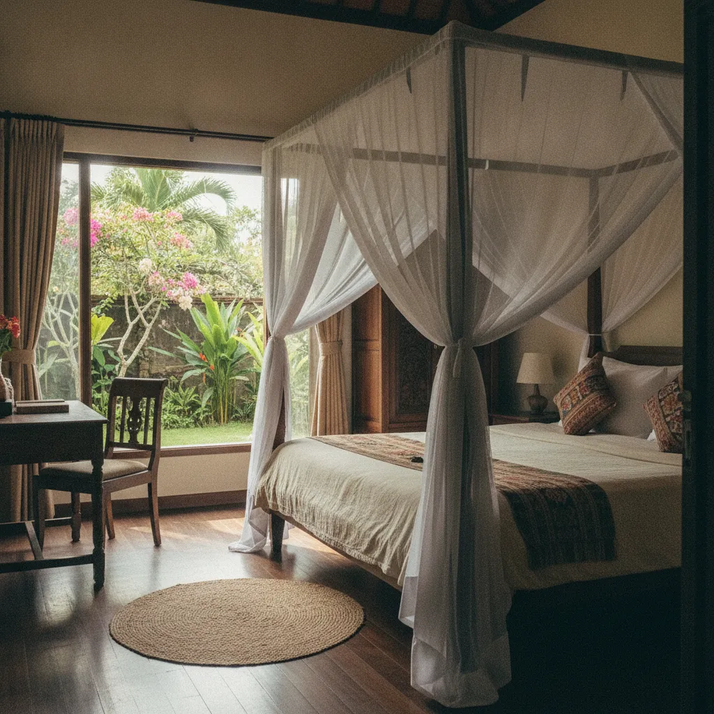 Une guesthouse typique à Bali proposant des nuits entre 10 et 25 euros pour deux personnes