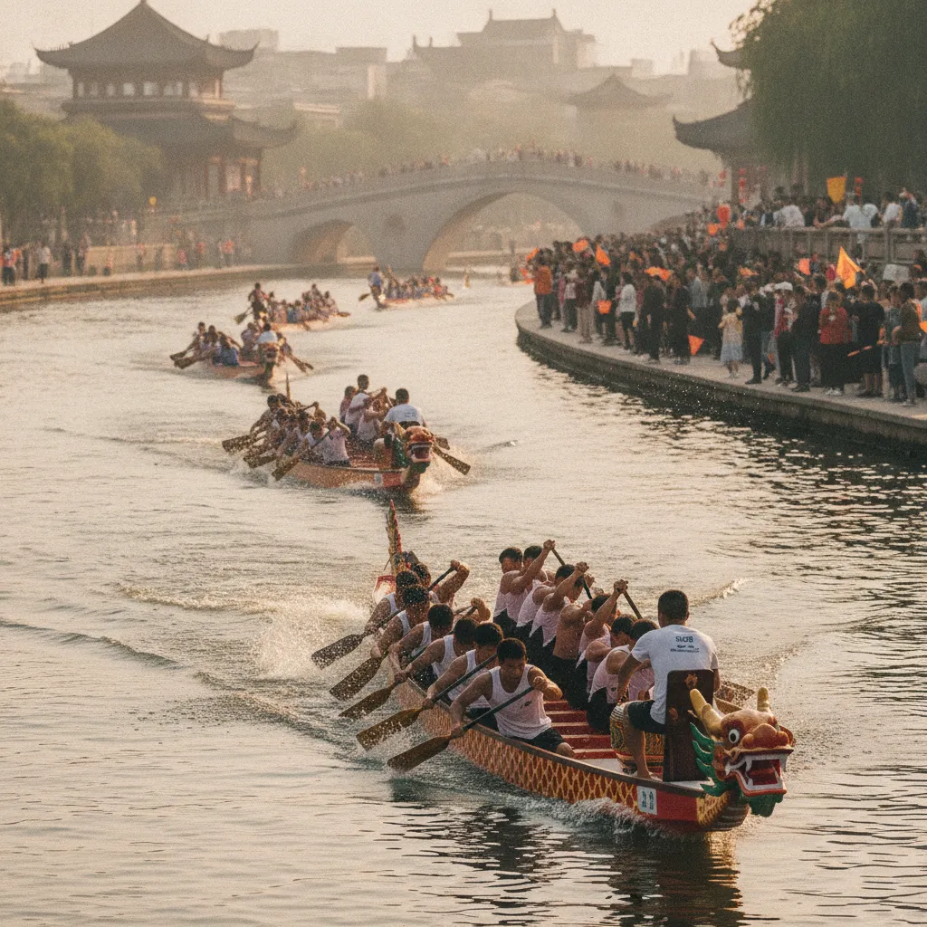 Les courses de bateaux-dragons sont le point culminant de la Fête de Duān Wǔ Jié