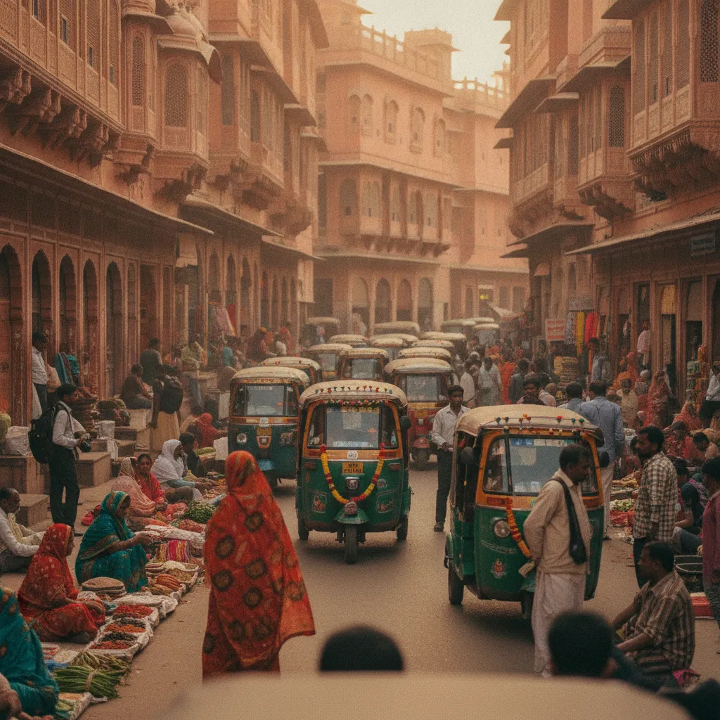 Les rues colorées de Jaipur, étape incontournable d'un circuit touristique en Inde