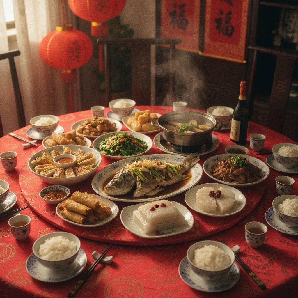Le repas du réveillon réunit toute la famille autour de plats symboliques