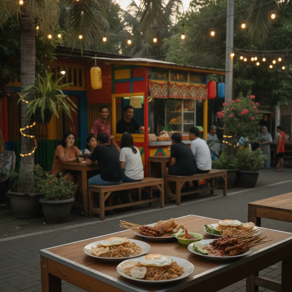 Un warung local en Indonésie où un repas complet coûte entre 1,50 et 3 euros