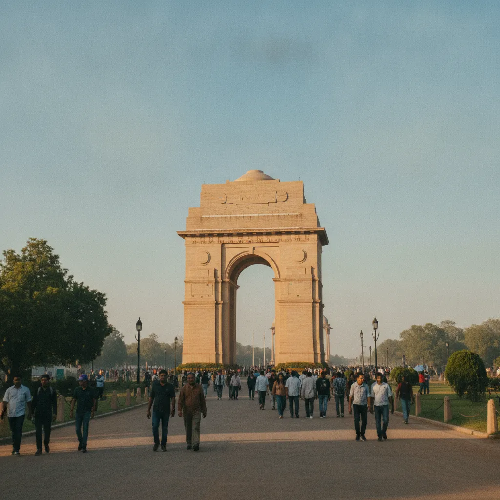 La Porte de l'Inde à New Delhi, destination prisée des voyageurs français