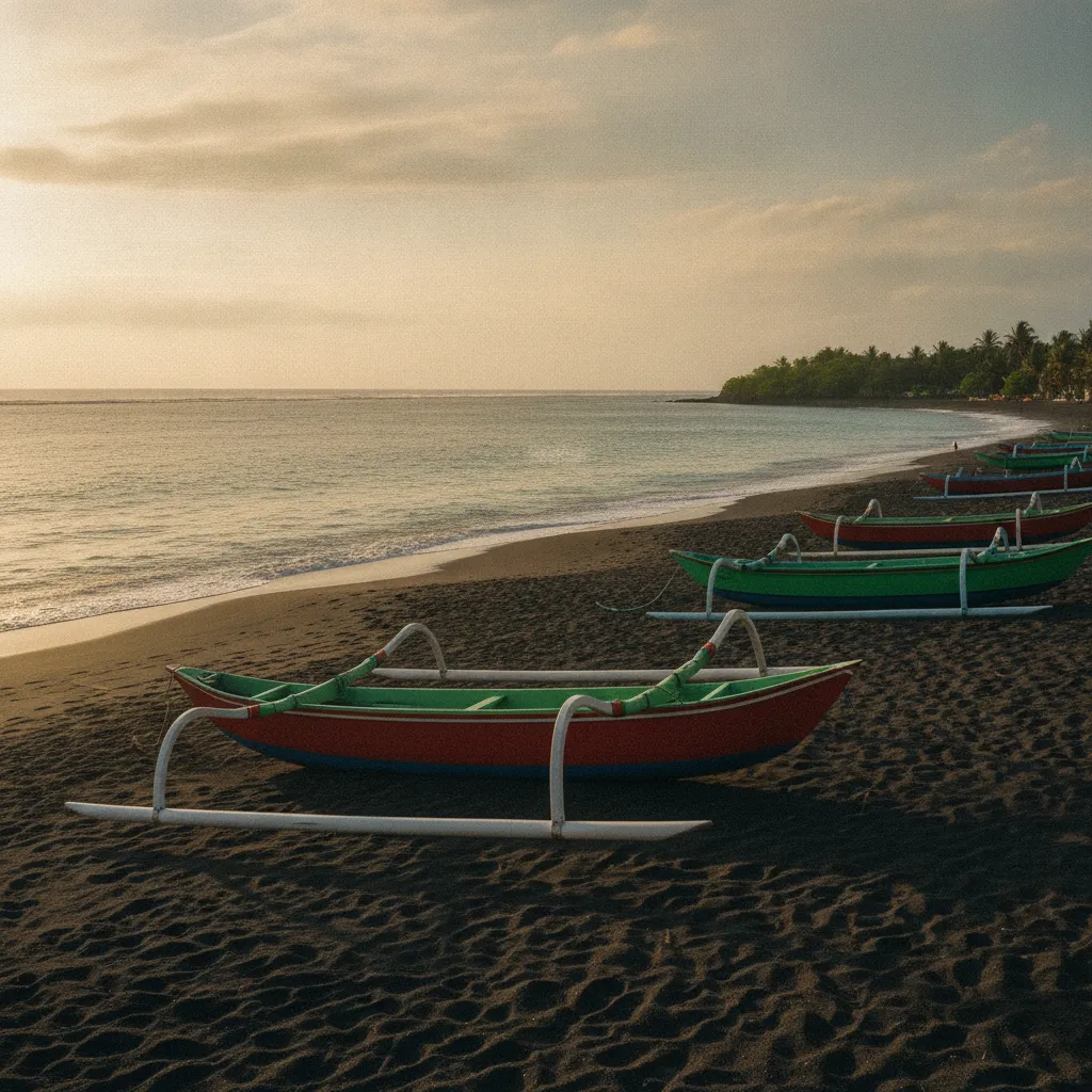Les plages de sable volcanique de l'est de Bali sont parmi les moins fréquentées de l'île