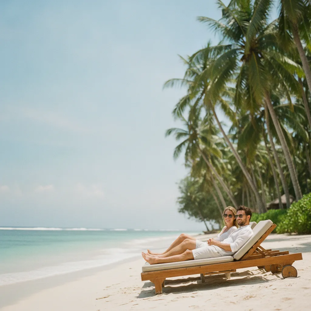 Détente sur une plage balinaise dans le cadre d'un séjour tout inclus