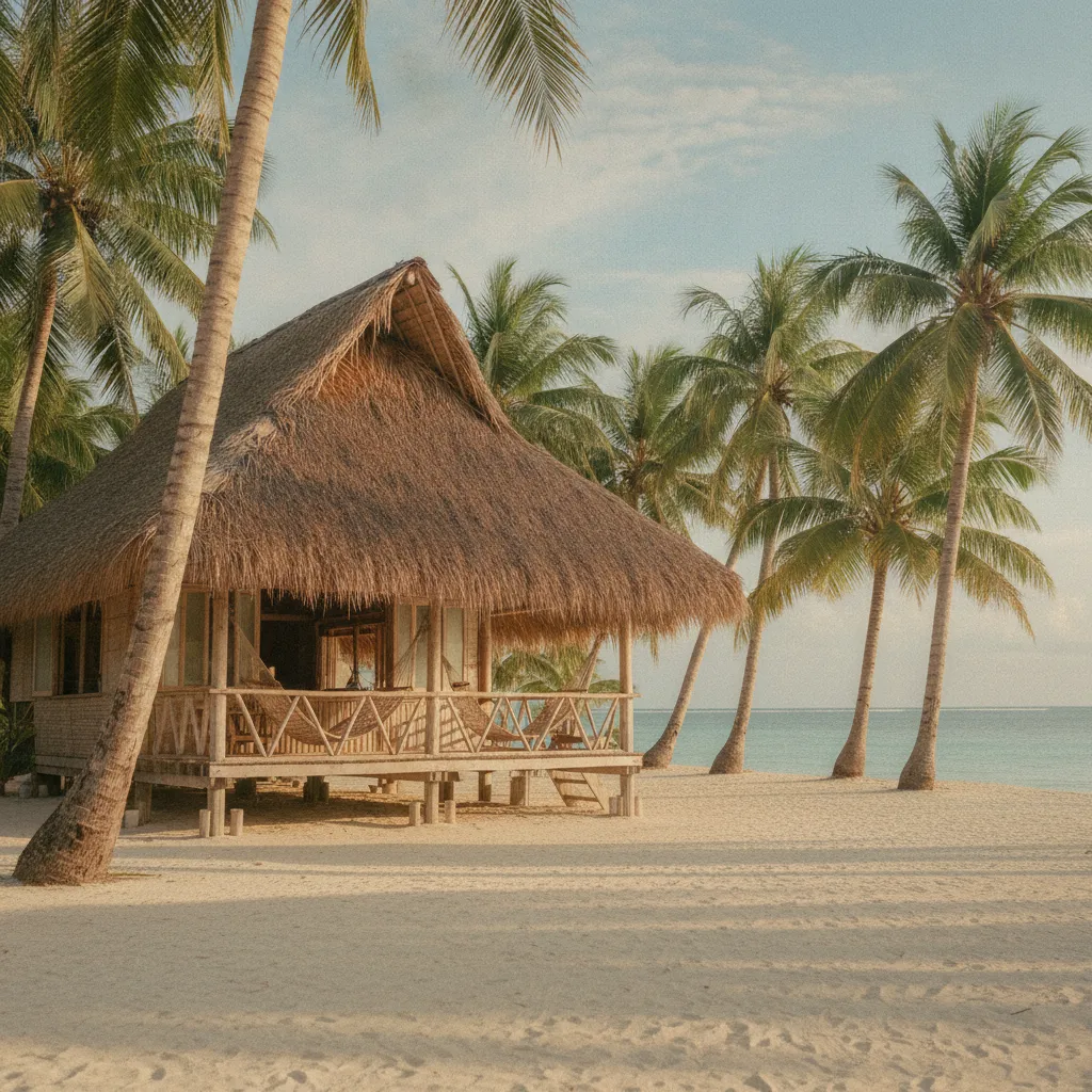 Guesthouse typique en bord de mer sur une île philippine