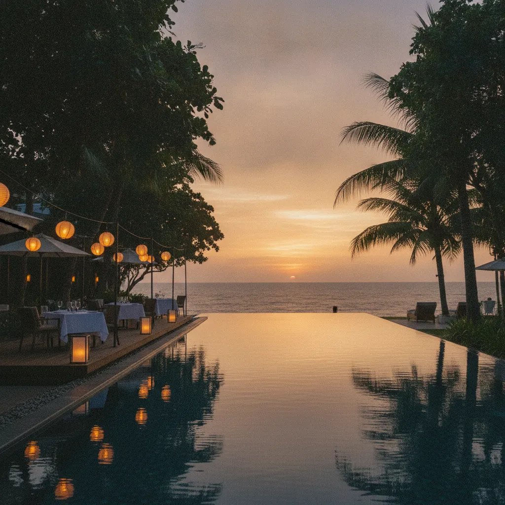 Resort tout inclus de luxe aux Philippines avec piscine à débordement face à l'océan